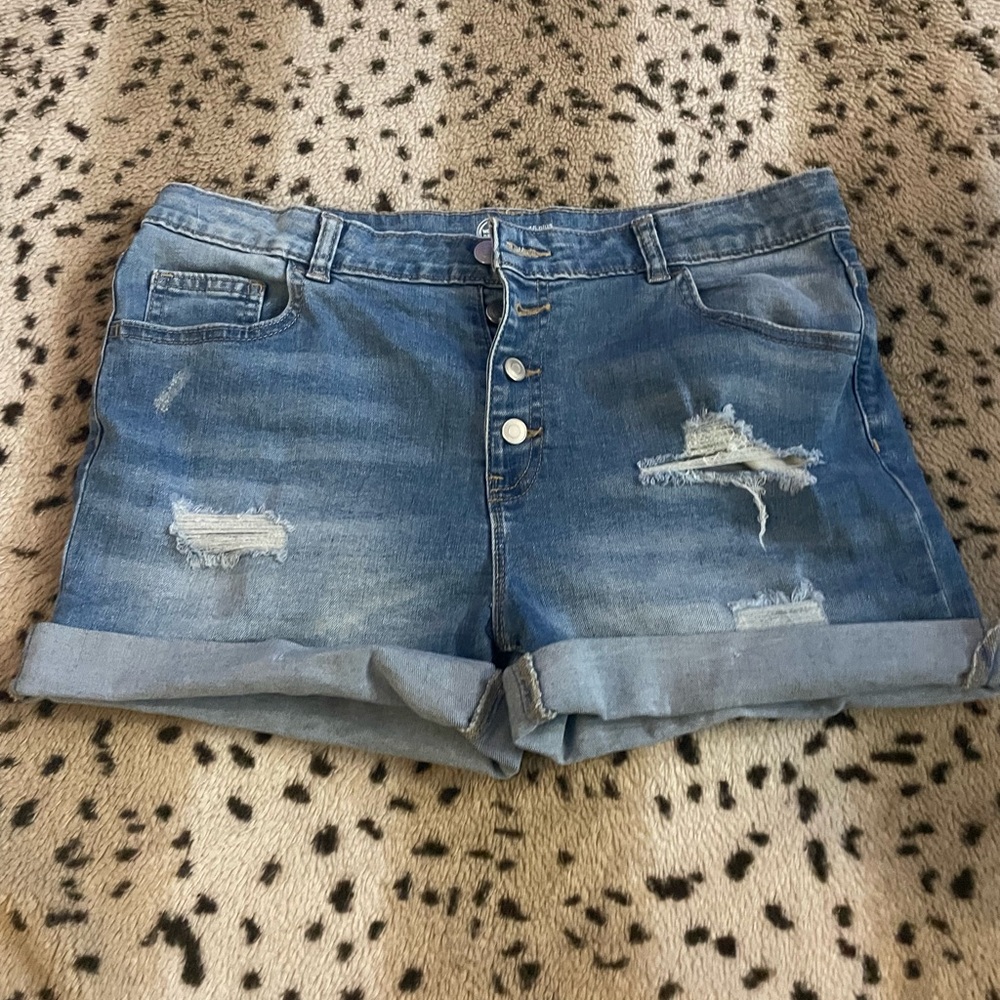 Wonder Nation Blue Jean Shorts Distressed Cuffed
